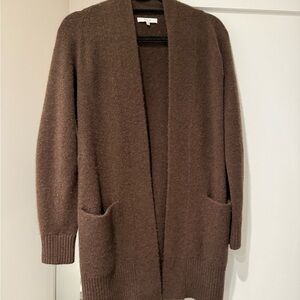 Brown Cashmere Open Front Cardigan by Vince